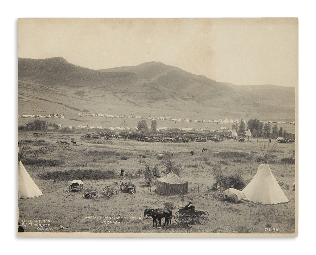 (AMERICAN INDIANS--PHOTOGRAPHS.) Rinehart, Frank A. General View of Camp at Pryor, Crow.